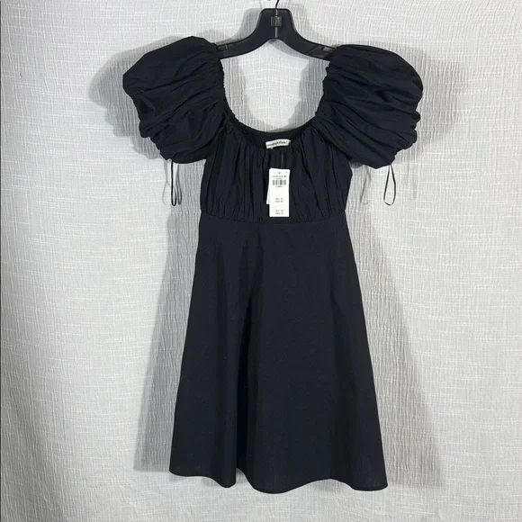 A&F Emerson Poplin Puff Sleeve Mini Dress extra small new - Picture 6 of 12